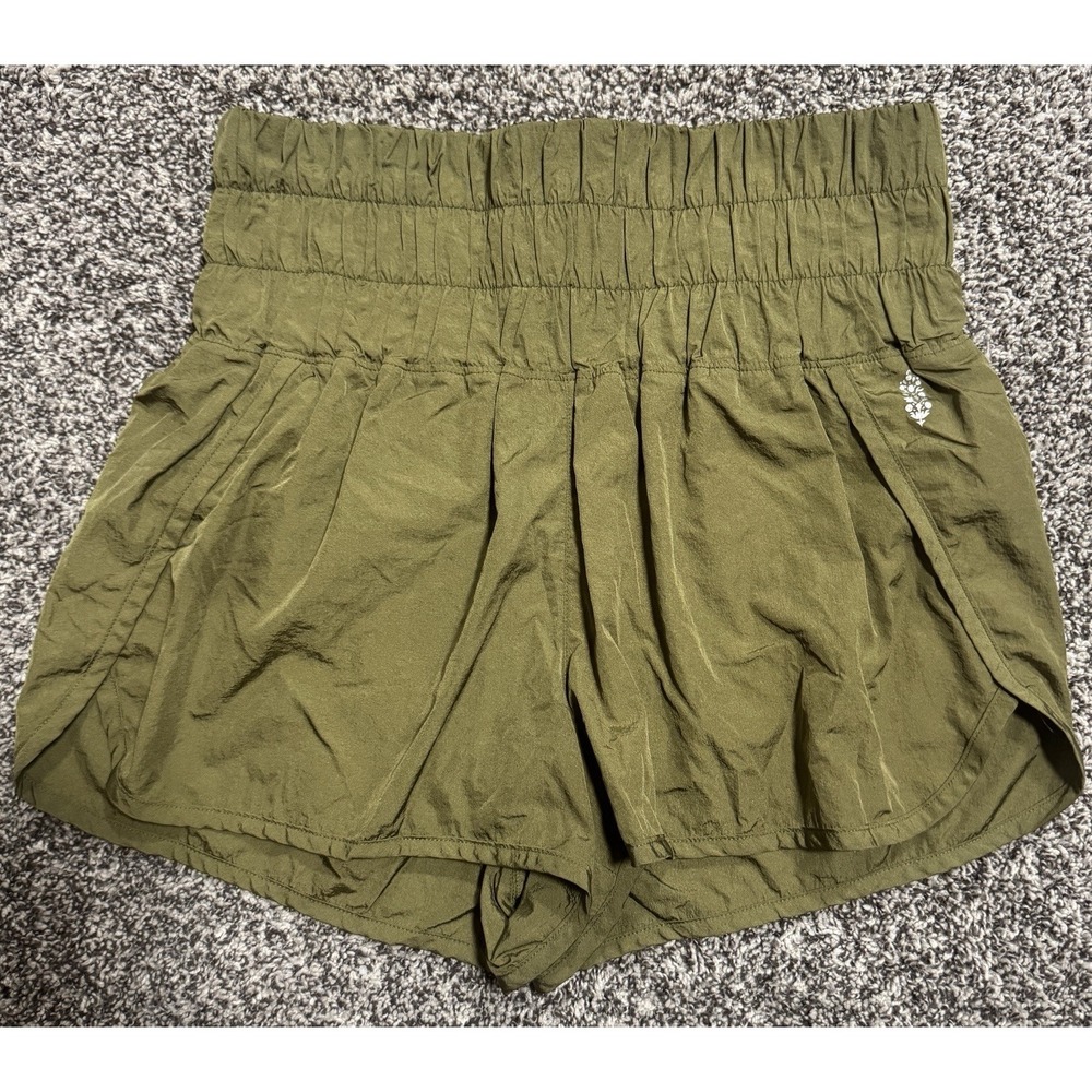 Free People FP Movement The Way Home Running Short High Rise Olive Green Large